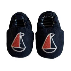 Baby Crib Sailboat Navy Suede Shoes Moccasins 0-6M